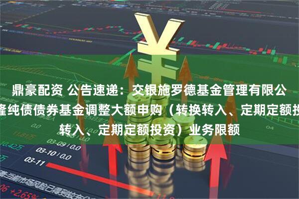 鼎豪配资 公告速递:交银施罗德基金管理有限公司关于交银裕隆纯债债券基金调整大额申购(转换转入、定期定额投资)业务限额