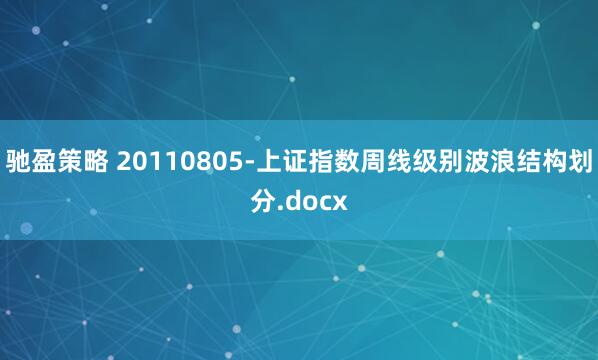 驰盈策略 20110805-上证指数周线级别波浪结构划分.docx